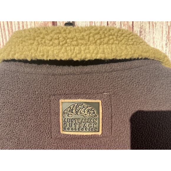 The Australian Outback Collection Fleece Sherpa Lined Jacket Brown Beige Size L - Picture 4 of 5